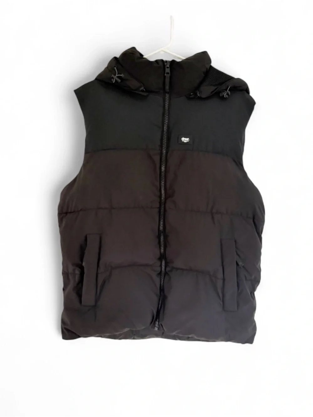 ZARA Mens DNWR Black Puffer Vest Full Zip Pockets Sleeveless M City Preppy Chic